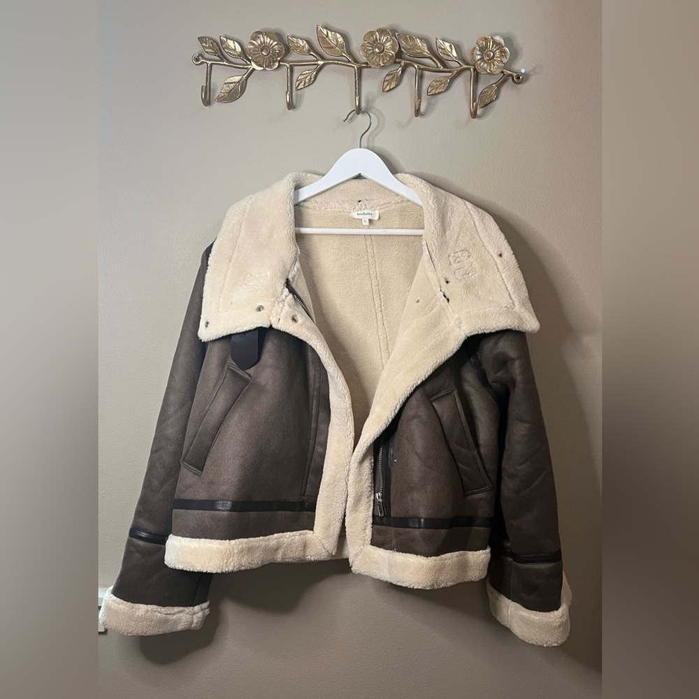 Bohme XLWomen's Brown and Cream Shearling Jacket